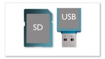 USB 2.0 connector and SD memory card slot